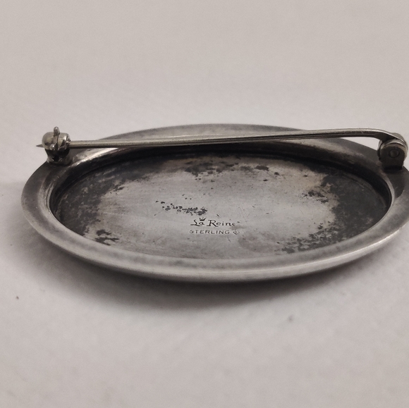 Vintage 60s La Reine Sterling Silver Victorian brooch - Picture 8 of 11